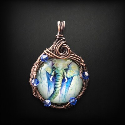 Julian Wire Wrapped Necklace with Elephant - image4